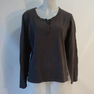 Womens Christina Lehr Gray Henley Top 2/M